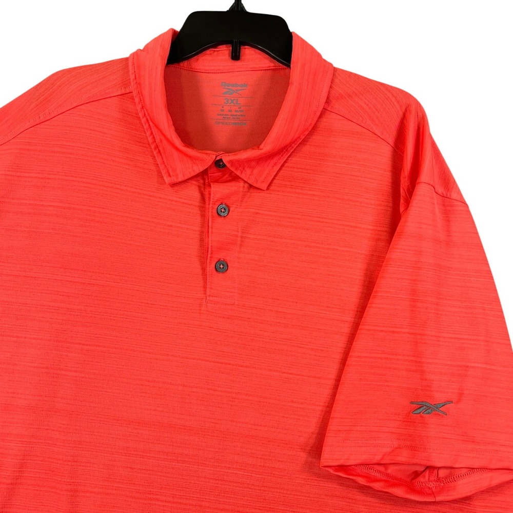 Reebok Speedwick Golf Polo Mens 3XL Orange Space Dye Short Sleeve